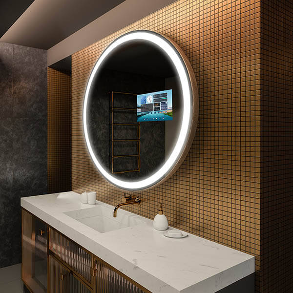 Smart round LED mirror