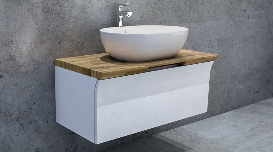 Wall-hung bathroom cabinet for the washbasin