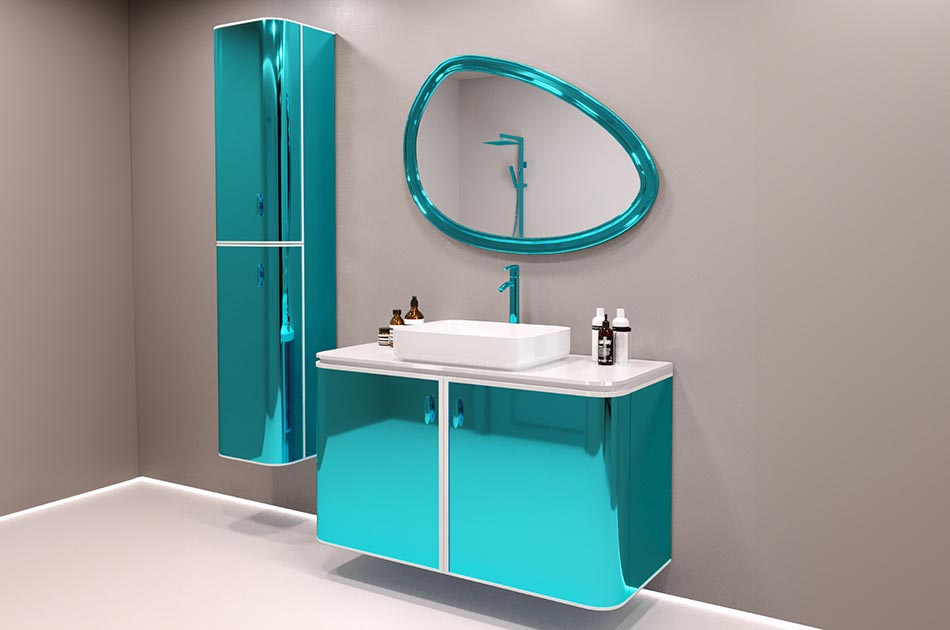 Chrome bathroom furniture set